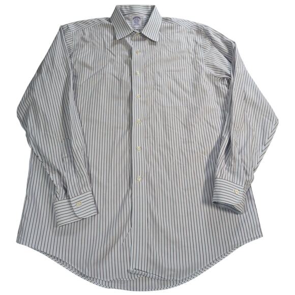 Brooks Brothers Shirt 16-35 Classic Fit Stripe Non Iron Supima Cotton Mens - Picture 1 of 9